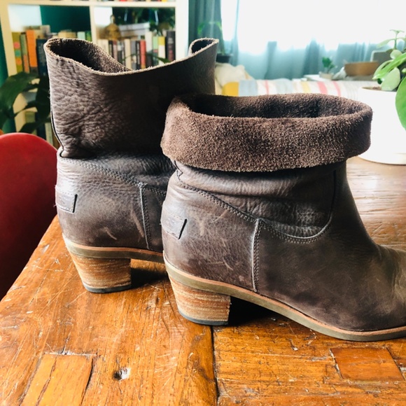 Shabbies Amsterdam leather ankle boots bohemian dark brown US10 EU41 - Picture 5 of 10